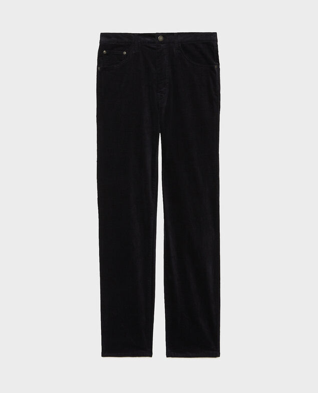 SLIM STRAIGHT - smooth velvet 5 pocket jeans Night sky