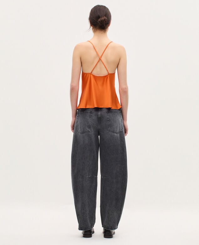 Silky top with spaghetti straps K240 apricot orange
