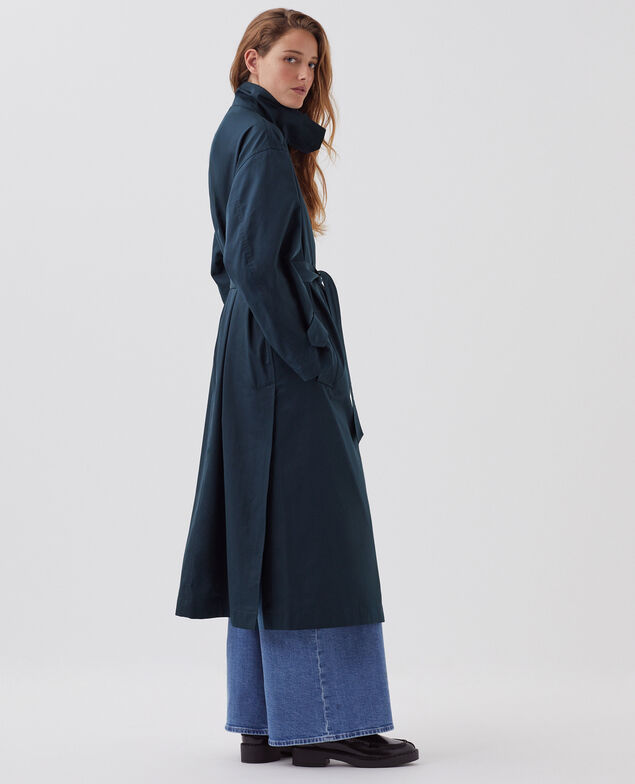 Oversize trench coat J690 blueberry