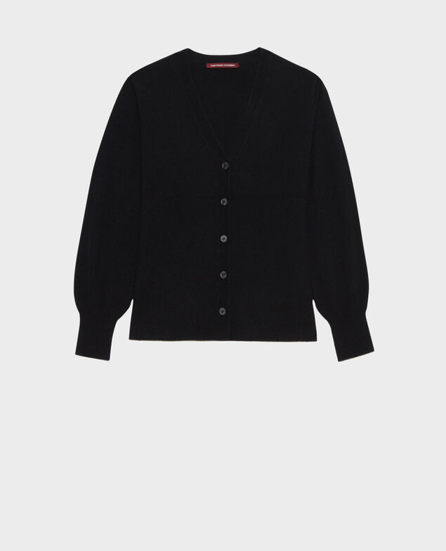 Loose cashmere 3D cardigan Black beauty