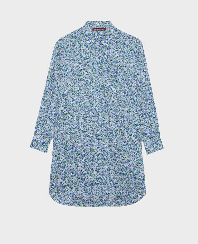 Cotton shirt dress 92 print blue