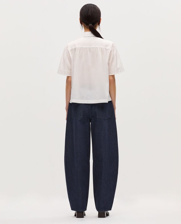 Cotton voile shirt H013 gardenia
