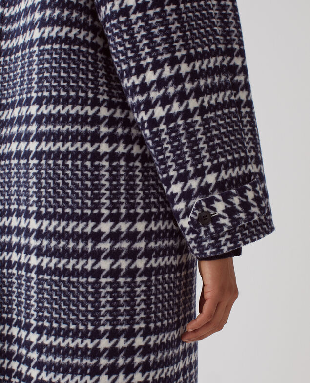 Long coat I681 houndstooth ble