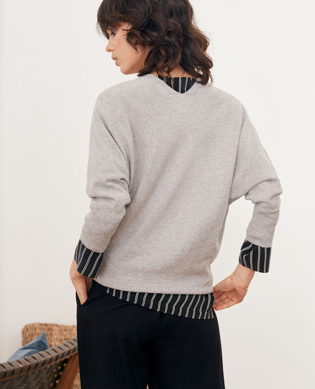 Jumper with 3/4 sleeves Light grey