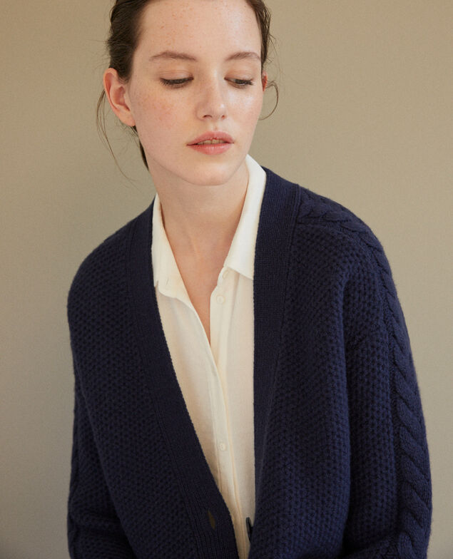 Cardigan with braiding details Blue