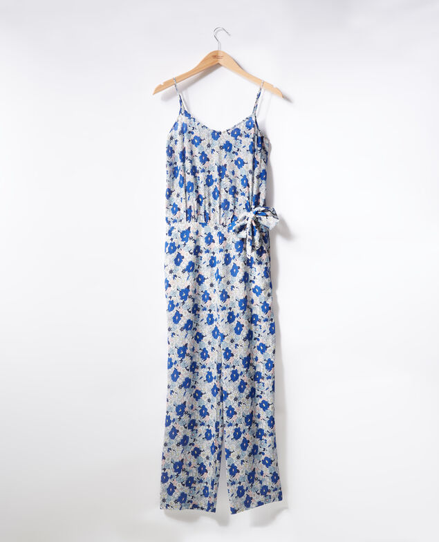 Silk jumpsuit Summer bloom ultra marine