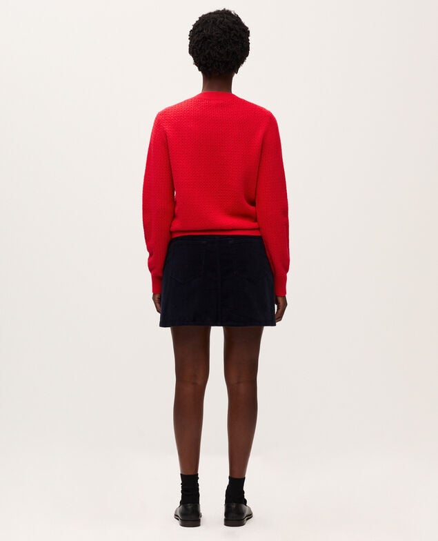 Round neck cardigan  U150 red