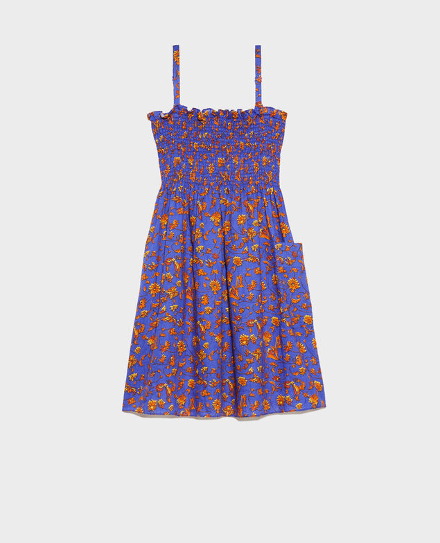 Linen mini dress Indie-big-blue