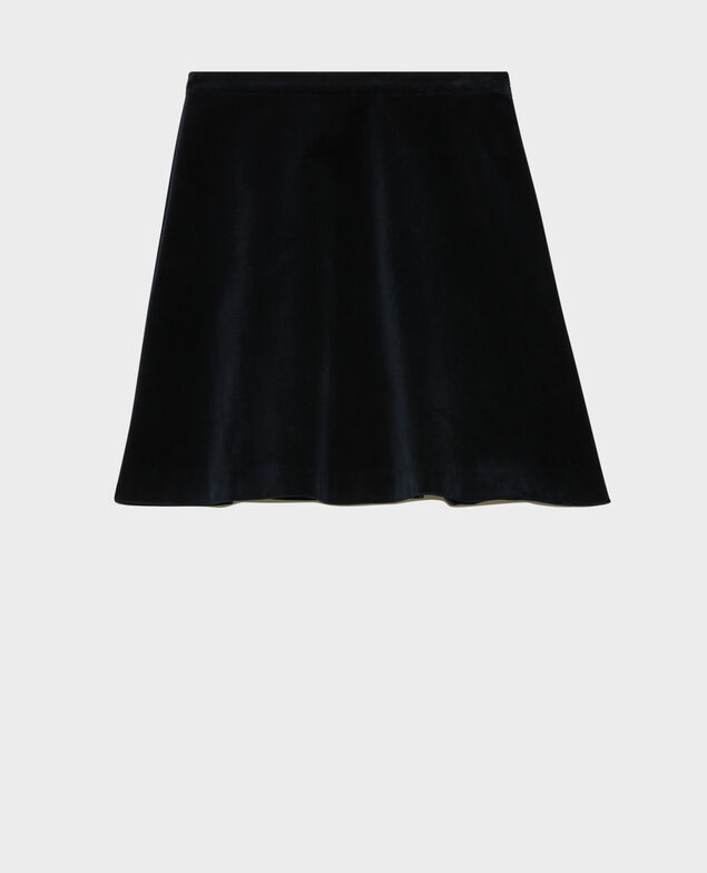 Velvet flippy mini skirt 6041c navy deep