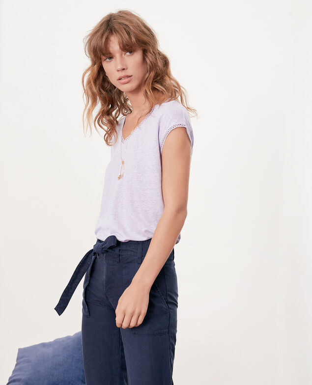Linen T-shirt Light iris