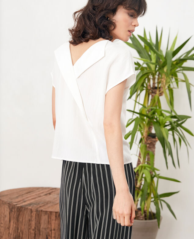 Top with low-cut back Off white