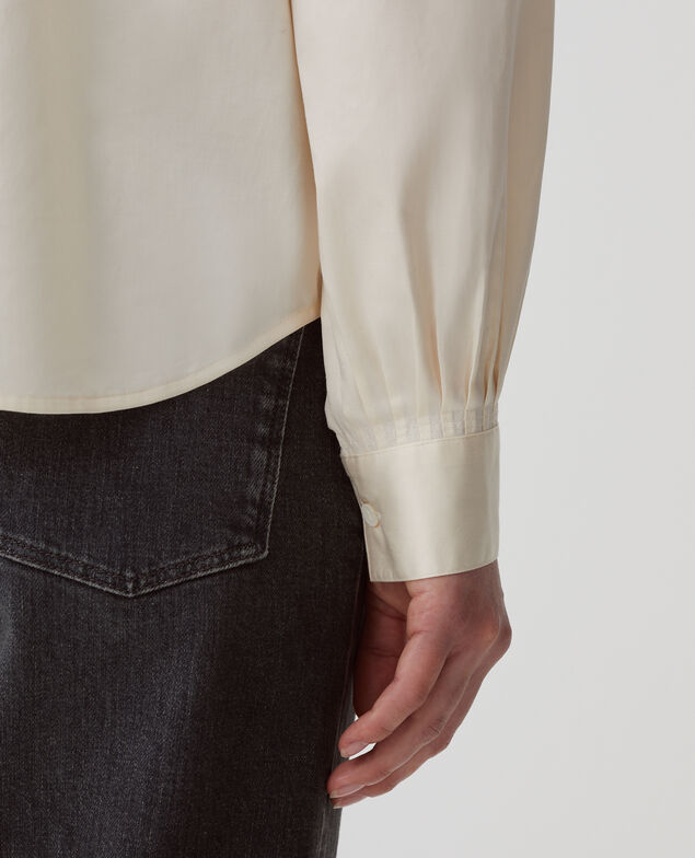 Silky cotton shirt I300 pearled ivory
