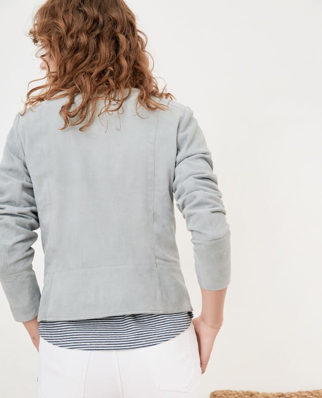 Short suede jacket Silvergreen