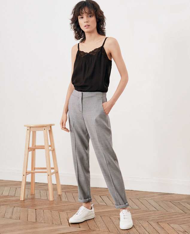 Houndstooth jacquard trousers Pied de poule