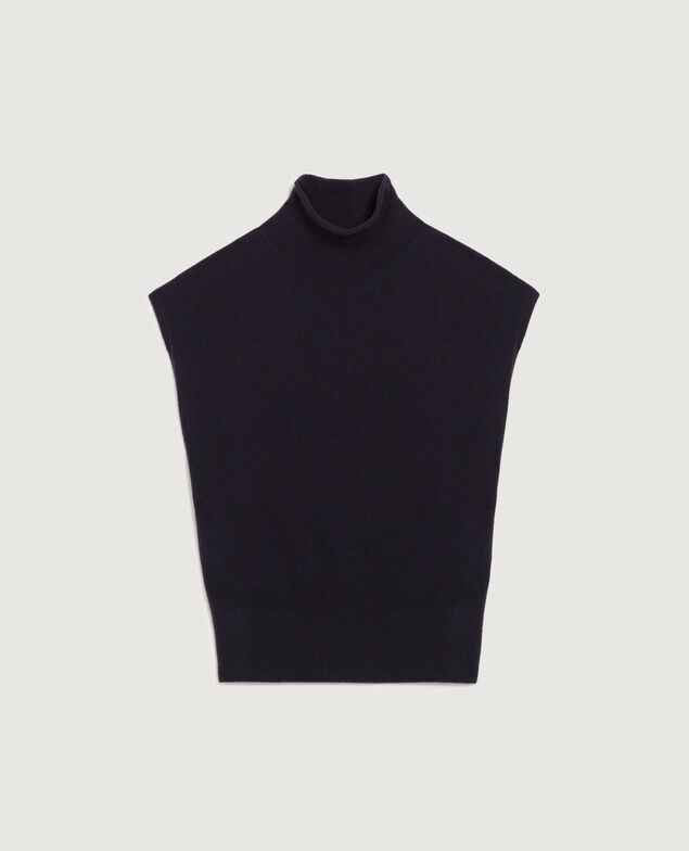 Sleeveless cashmere jumper  K691 navy st gray