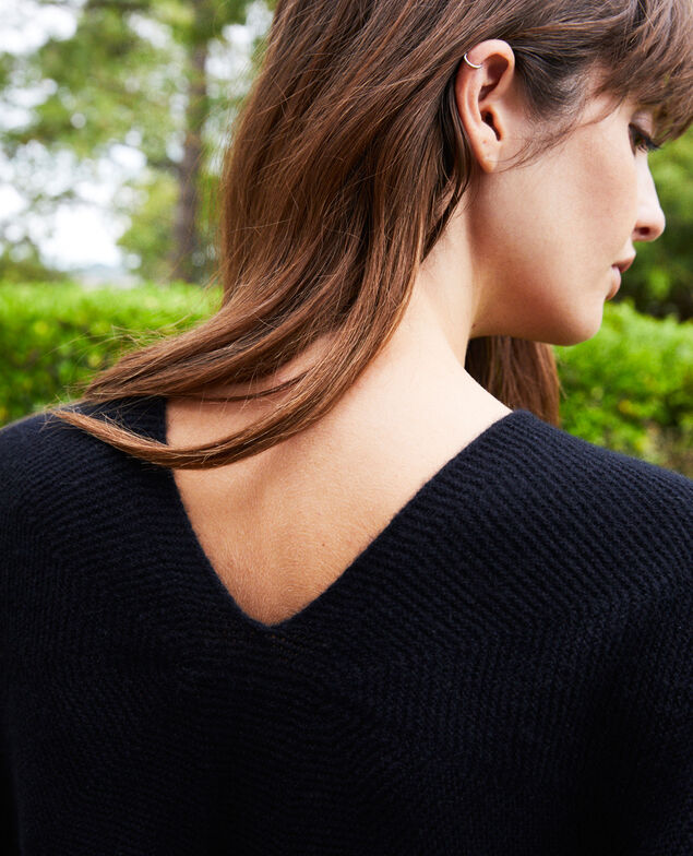 V neck cashmere jumper 100% cashmere Noir