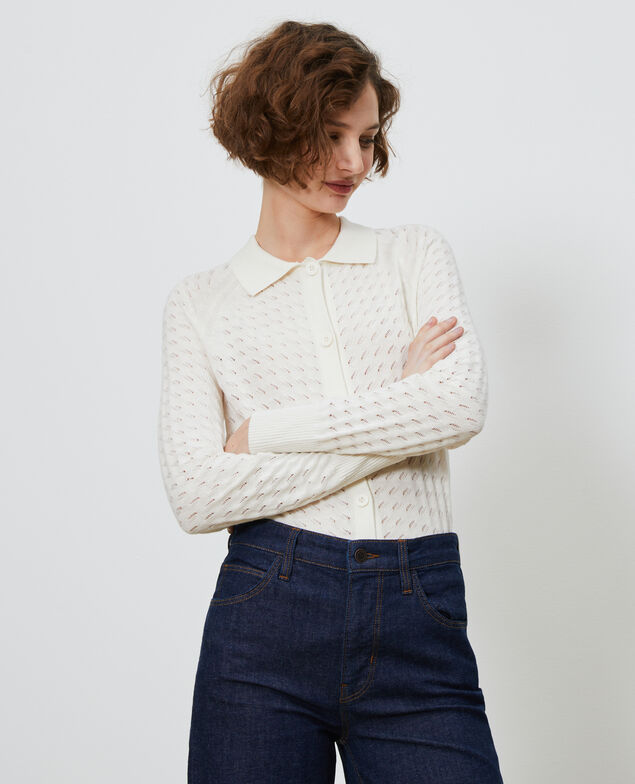 Cotton and linen cardigan Gardenia