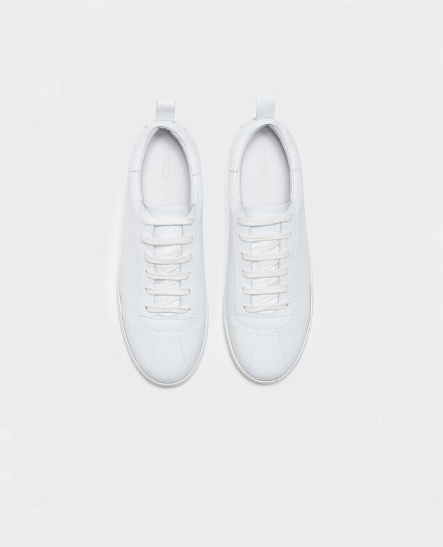 Lace-up leather sneakers Optical white
