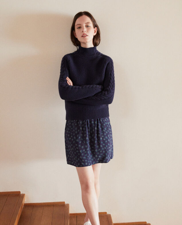 Printed mini skirt Blue