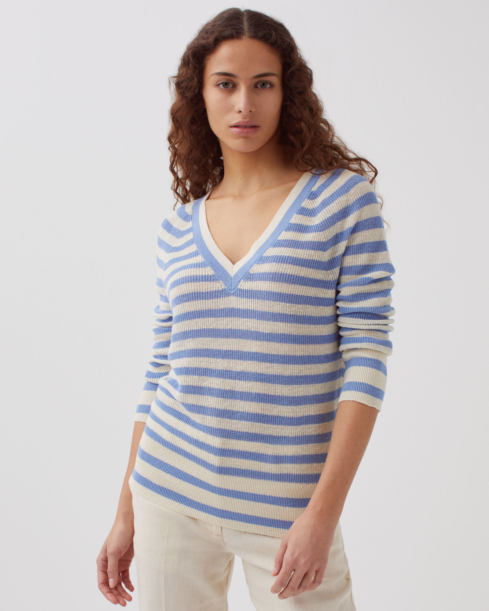 NEIGHBORHOOD HOCKEY V-NECK 完売品 LサイズWHITE Linen V-neck jumper thin savoie - Comptoir des Cotonniers