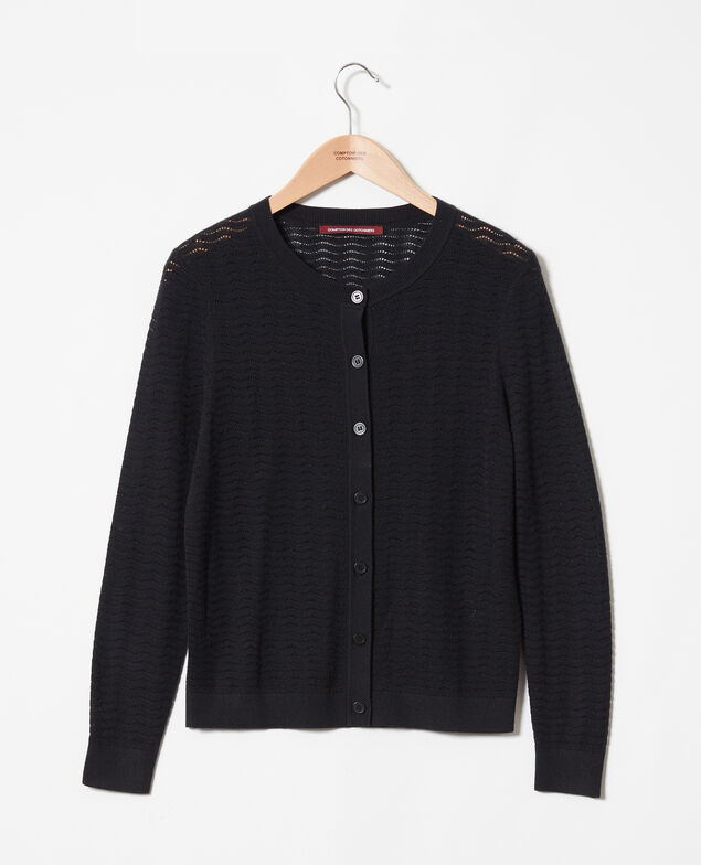Cardigan 100% Merino Wool Noir