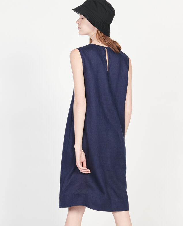 100% linen dress Maritime blue