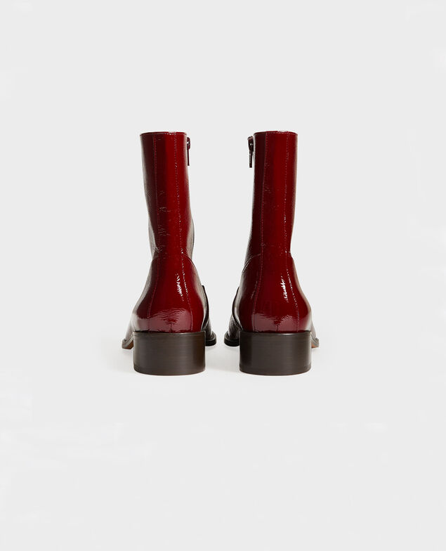  Fitted leather boots Royale red