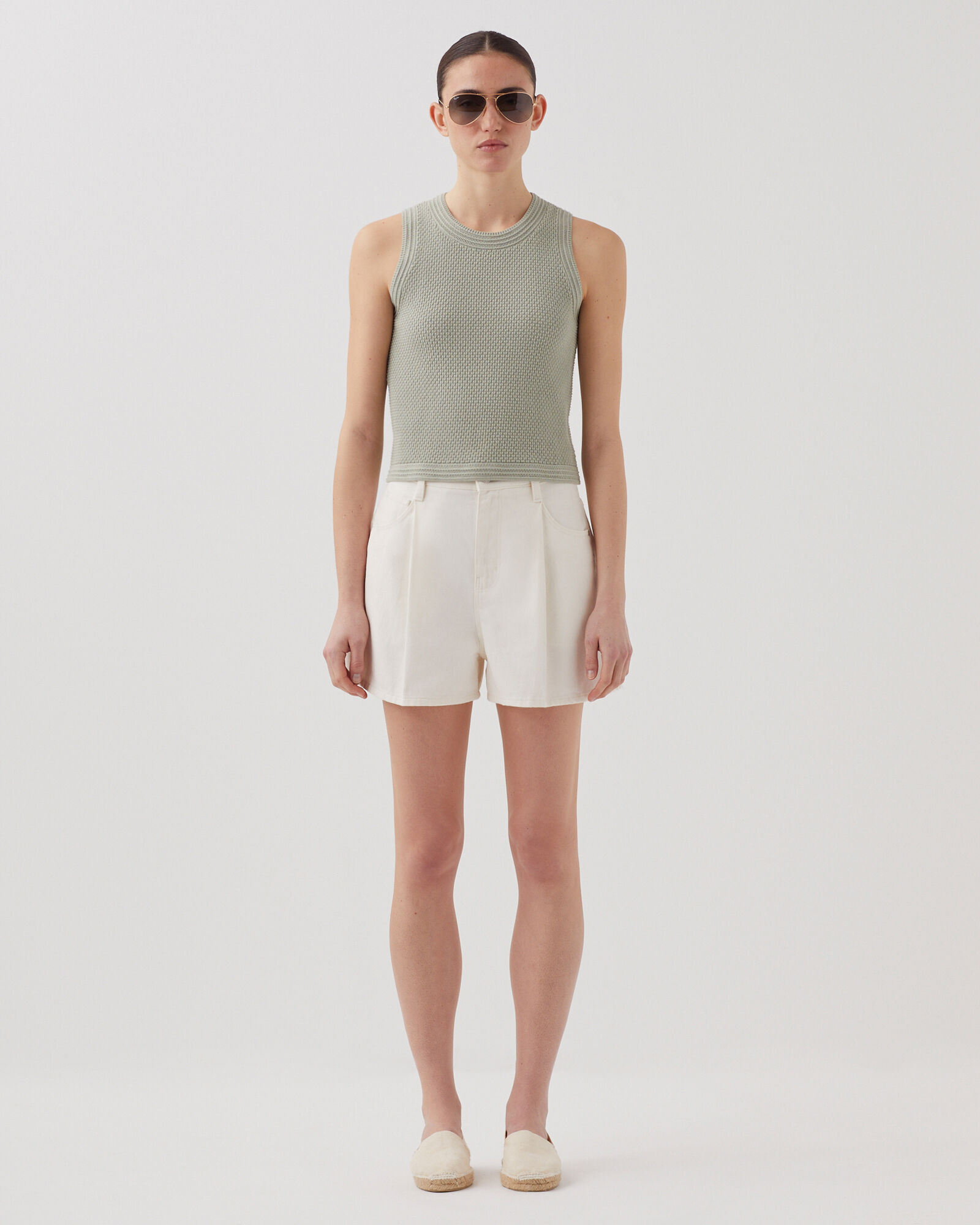 トップス ayaNKNIT cotton  knit tank top CITASHION 95% Cotton Crop Ribbed Racerback Tank Tops for
