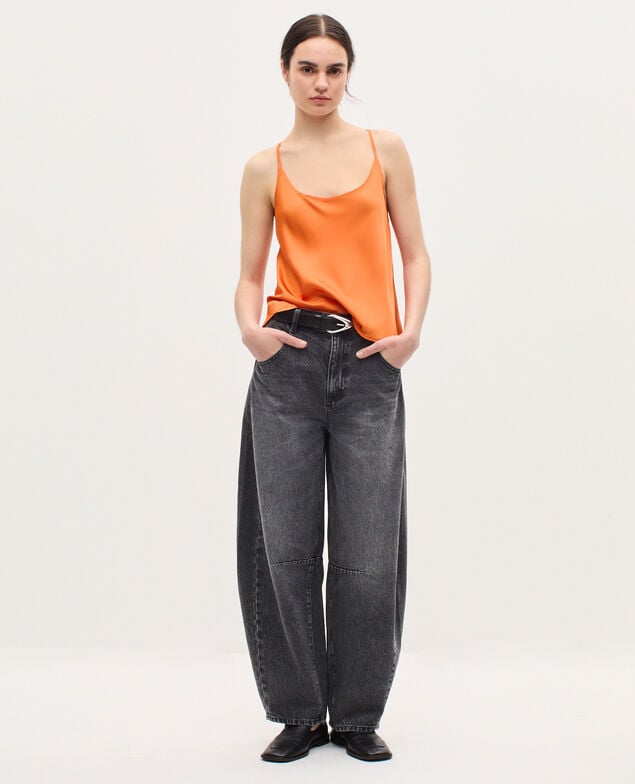 Silky top with spaghetti straps K240 apricot orange