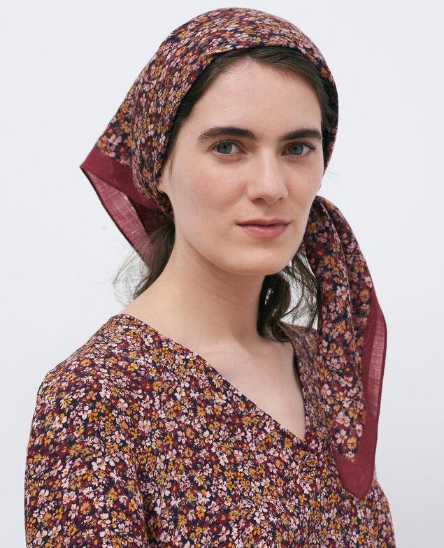 Printed wool scarf Cabernet