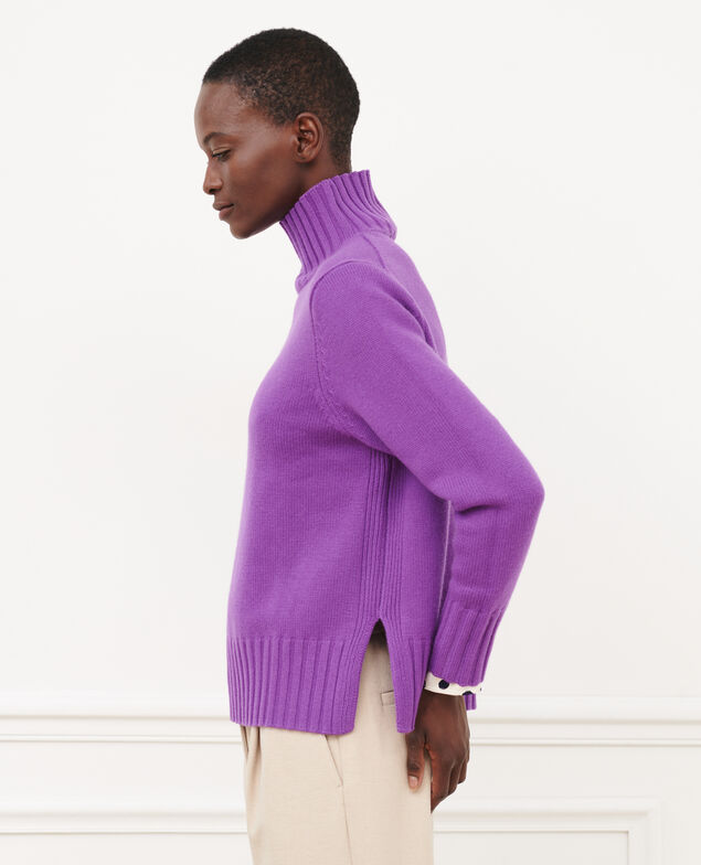 Virgin wool polo neck jumper 6022c brghtviolet