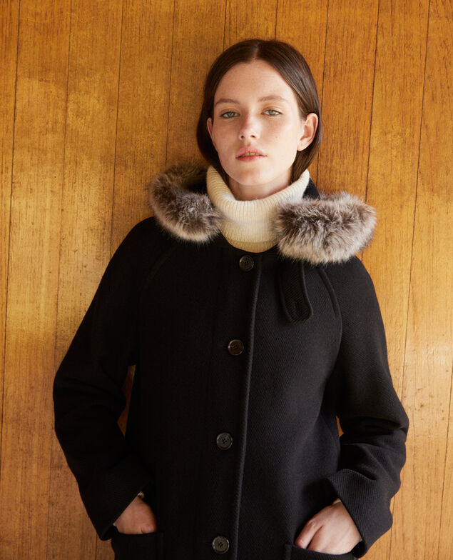 Hooded coat Noir