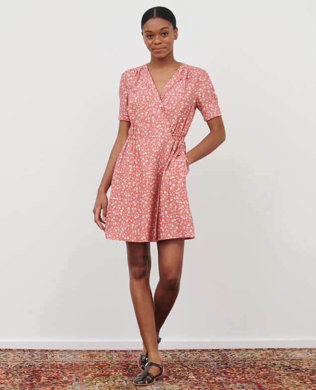 Wrapover dress 96 print pink