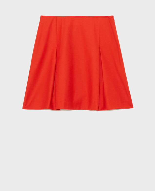 Wool flannel A-line mini skirt Valiant poppy