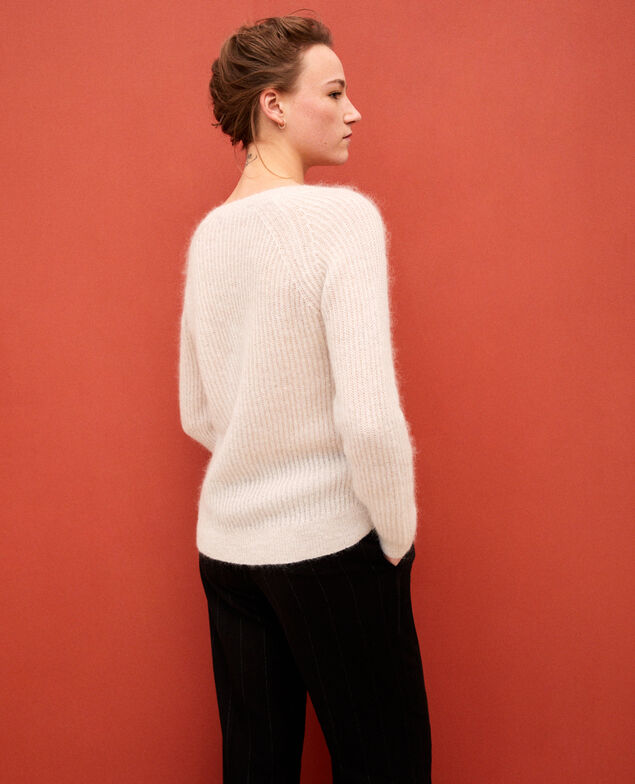 Jumper with mohair and lurex Silver gray/off white/lurex
