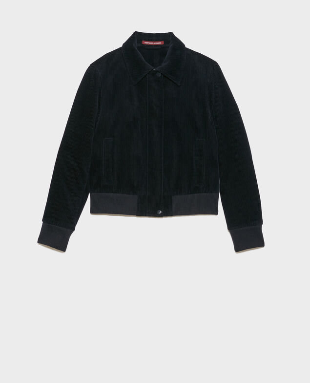 Corduroy zipped jacket Night sky