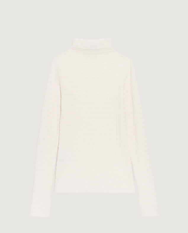 Textured high neck top K000 white