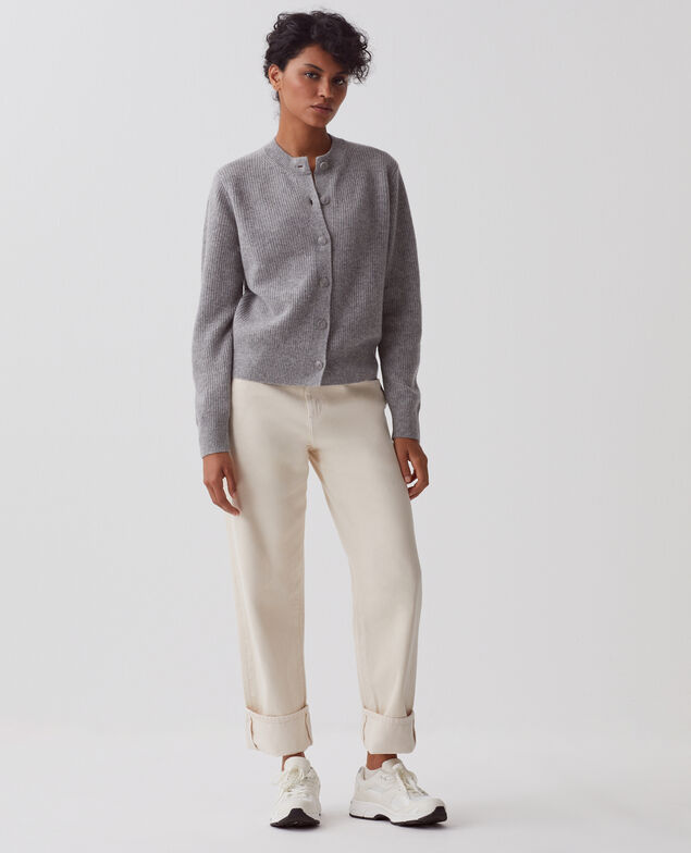 Wool cardigan U060 gray
