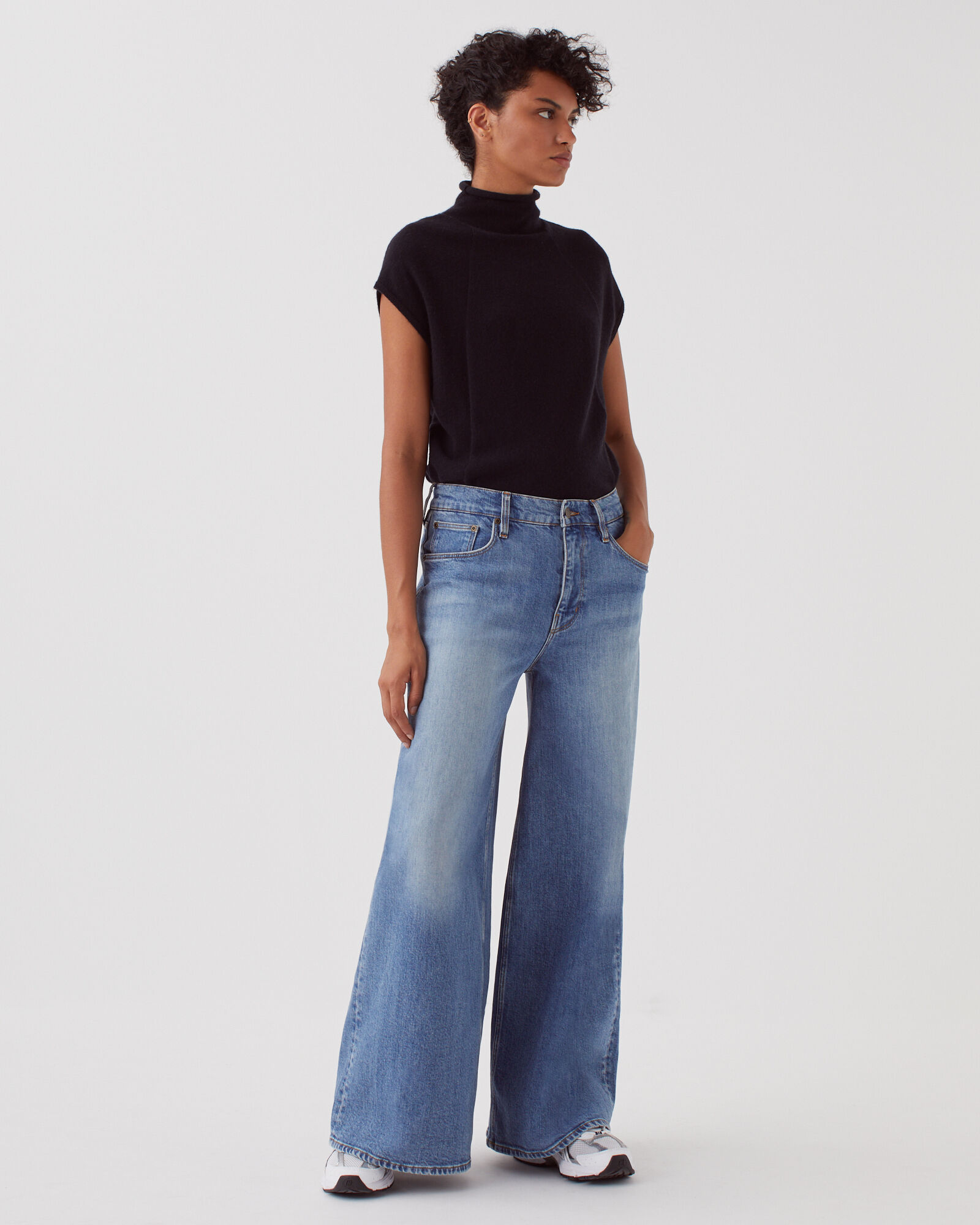 パンツ MUCENT Nera Wide Denim Pants Vintage Washed Jeans P00000RJ JEANETTE - Wide jeans vintage wash - Comptoir des Cotonniers