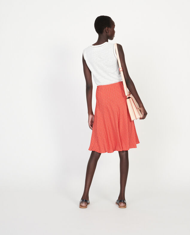 Silk skirt Memphis fiery red