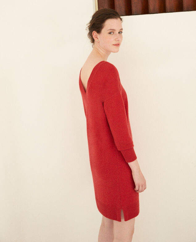 Cashmere dress Pompeian red