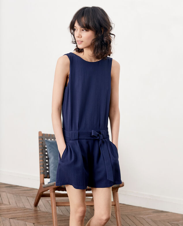 Playsuit with low-cut back Marine