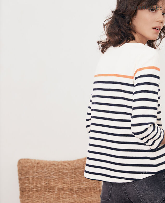 Striped T-shirt Kaolin/navy