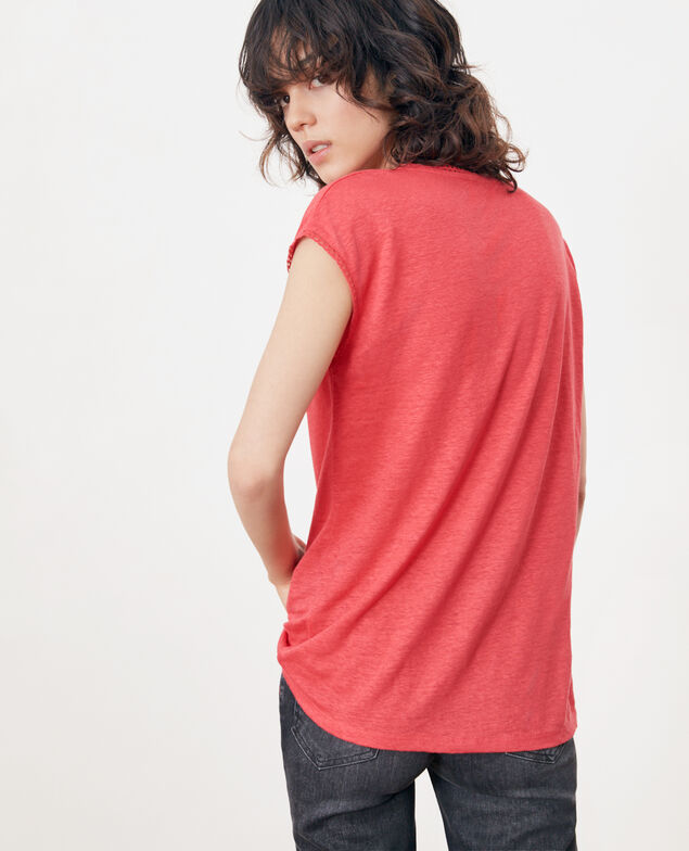 Linen T-shirt Ultra pink
