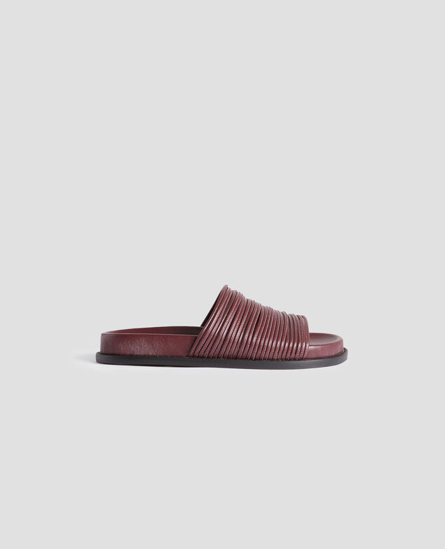 Flat leather sandals J380 decadent chocolate