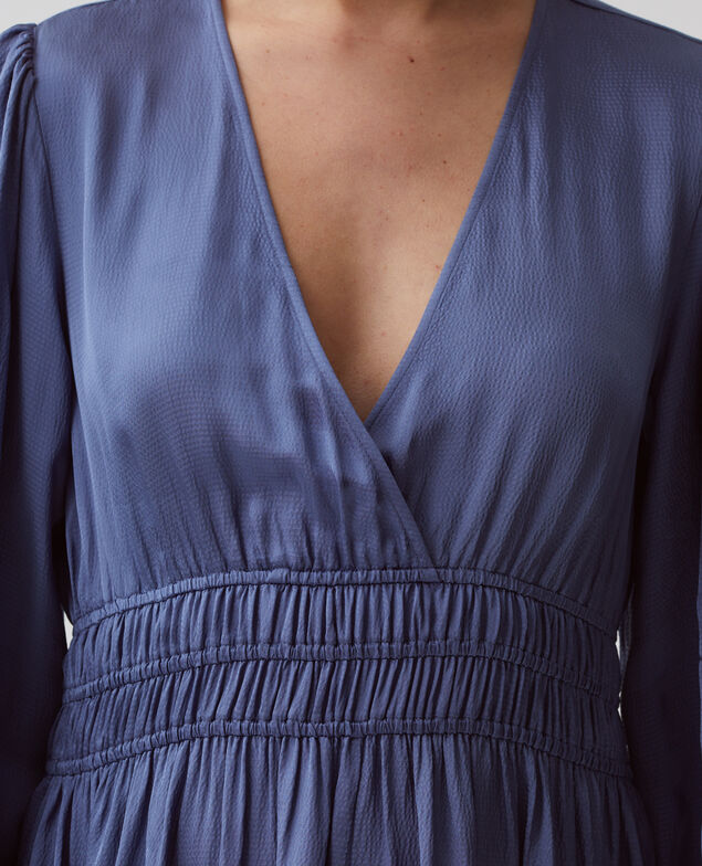 Floaty mini dress I640 gray blue