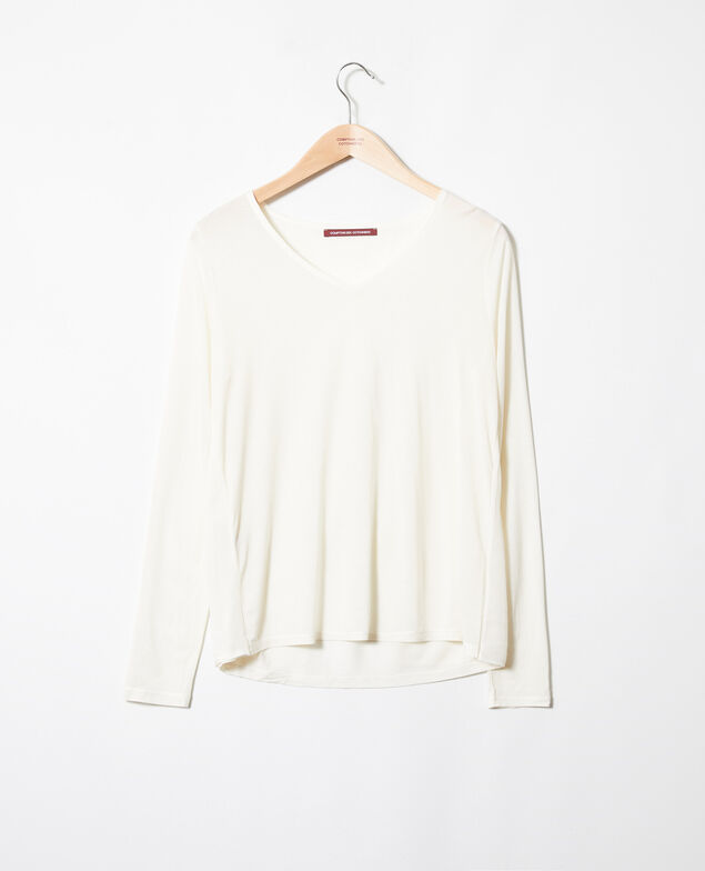 Bimaterial T-shirt Off white