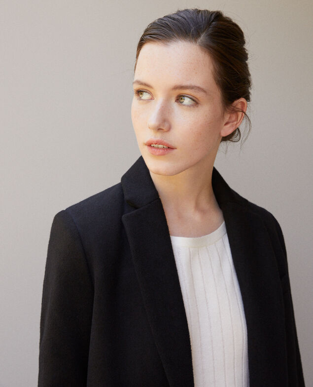 Coat with blazer collar Black
