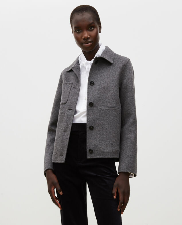  Double-sided wool jacket Medium grey melange