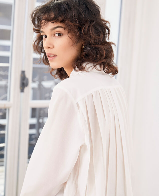 Shirt with pleated back Blanc